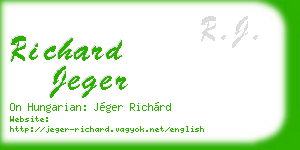 richard jeger business card